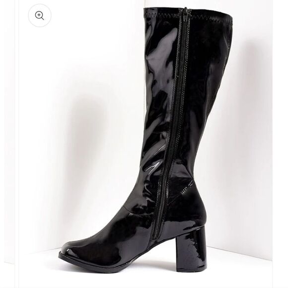 Unique Vintage Shoes - Unique Vintage Boots Women's Black Go Go Dancer Mod 70s Hippie Knee Hi C…